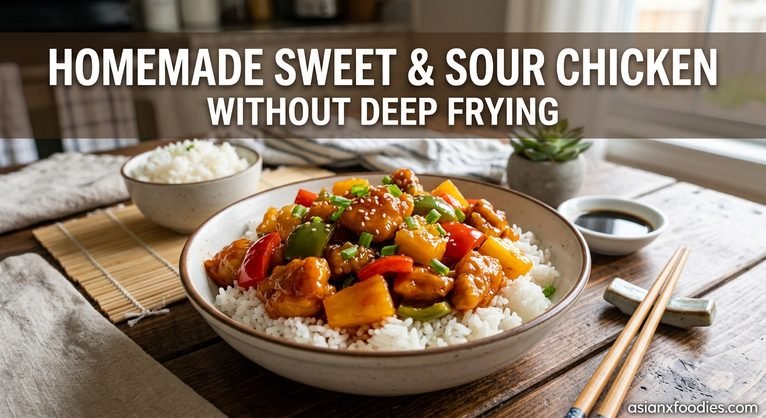 Homemade Sweet and Sour Chicken Without Deep Frying – Easy, Crispy, and Delicious