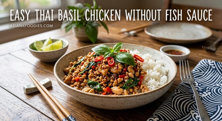 Easy Thai Basil Chicken Without Fish Sauce (Quick, Flavorful & Homemade)