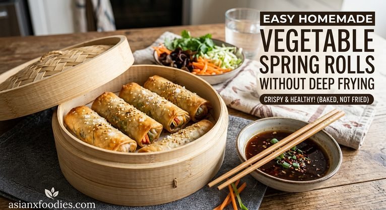 Easy Homemade Vegetable Spring Rolls Without Deep Frying (Crispy, Healthy & Delicious)